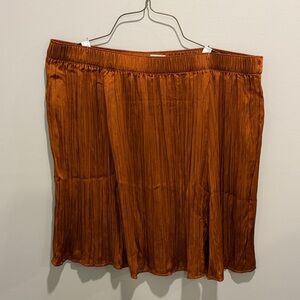 LOFT Rust Pleated Skirt